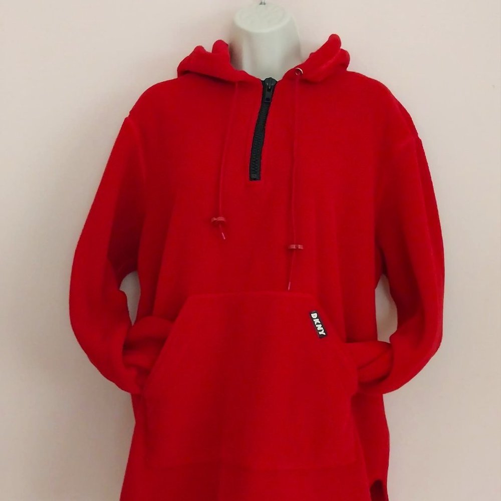 ☀️Host Pick☀️ DKNY Red Hooded Fleece Pullover Unisex